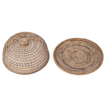 Rattan Food Cover – Large Handwoven Dome, Natural Brown