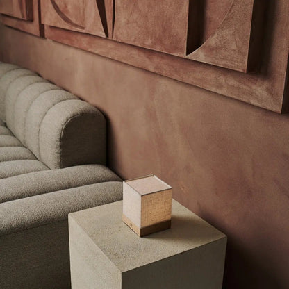 Zano Light Brown Wireless Lamp with Battery | Linen Blend, LED & Three Light Modes