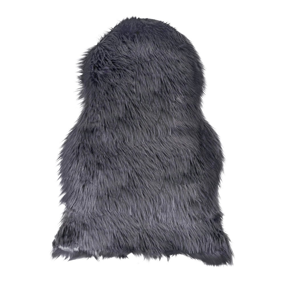 Polyester Lambskin Rug - Grey Faux Sheepskin Throw, 50x85 cm