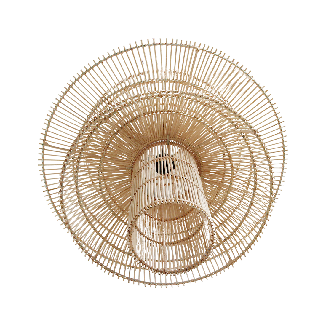 Rattan Pendant Light - Natural Woven Hanging Lamp, 200cm Cord