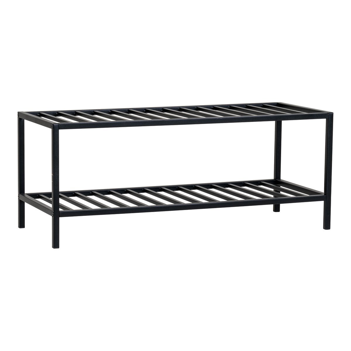 Steel Shoe Rack - Black Minimalist Entryway Organizer - 79cm