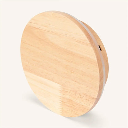 Cordless Wall Light - Light Brown Wood, Rechargeable & Dimmable