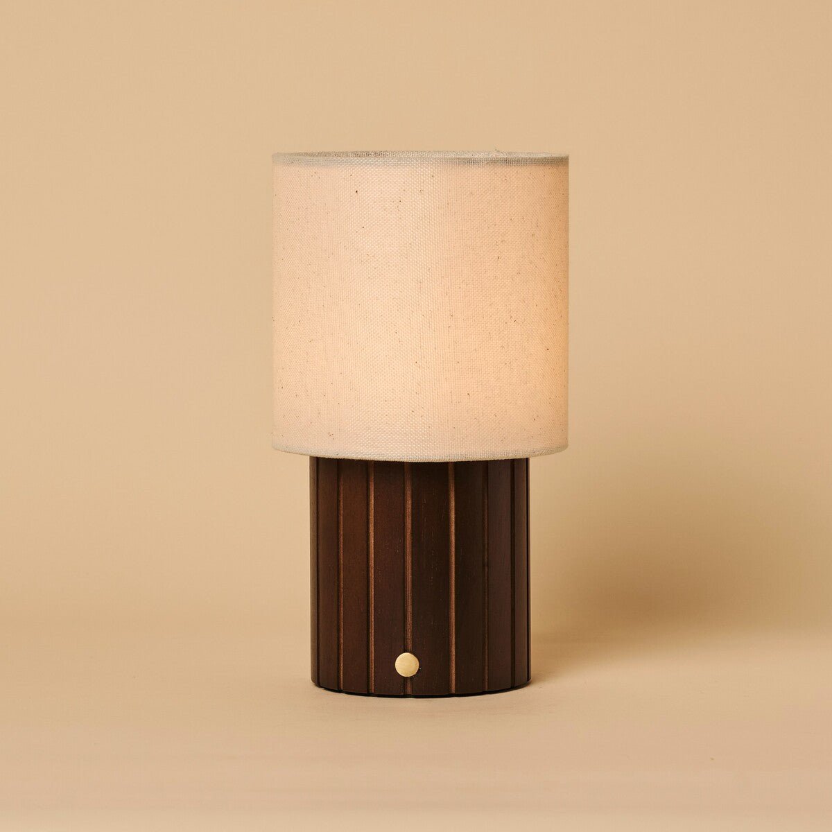 Cordless Table Lamp - Dark Brown Linen Blend Rechargeable Lamp