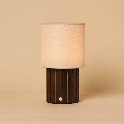 Cordless Table Lamp - Dark Brown Linen Blend Rechargeable Lamp