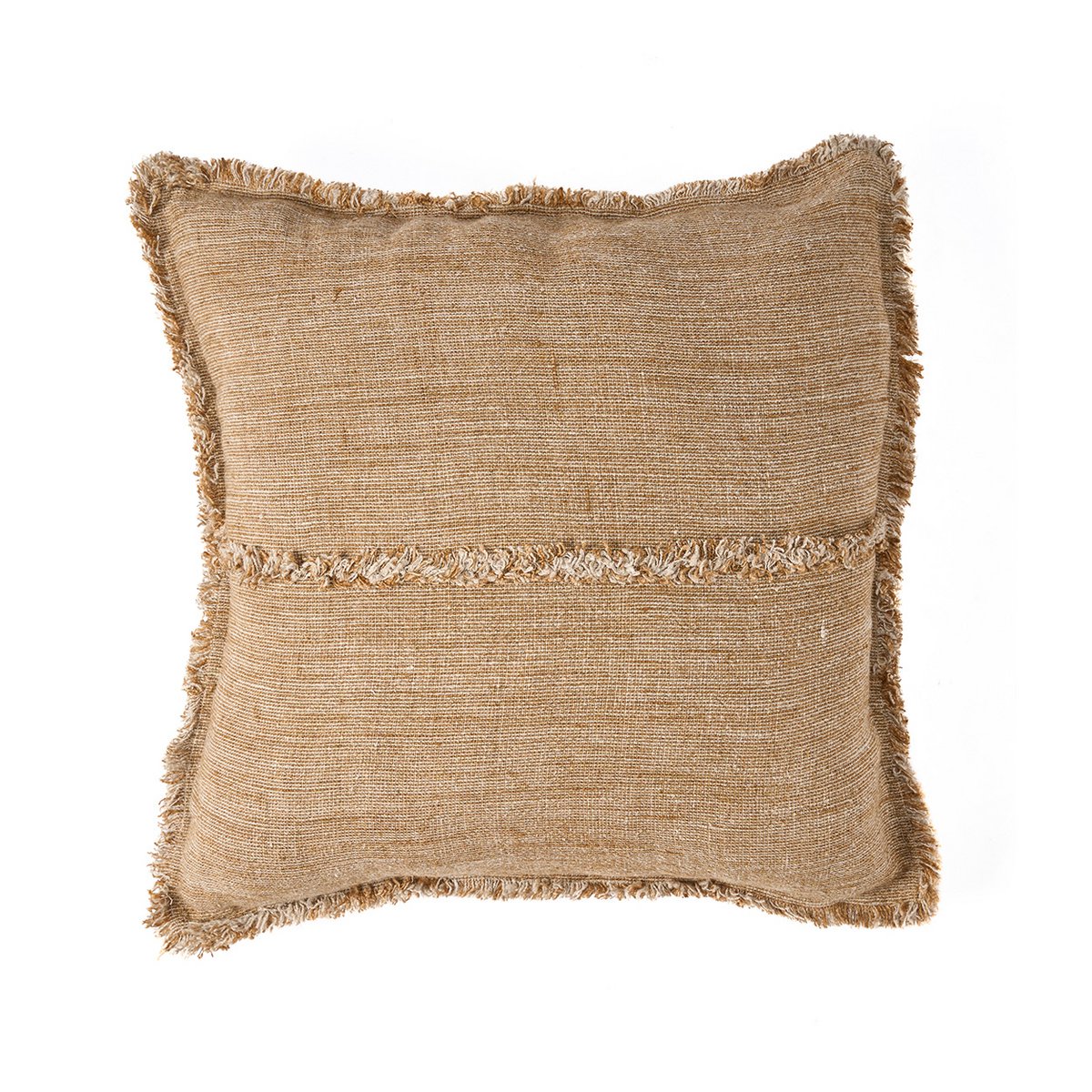 Le Housse d'Ornement Frangé du Sahara - Marron Naturel - 50x50