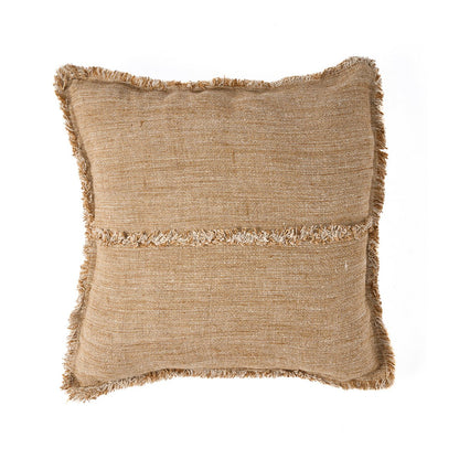 Le Housse d'Ornement Frangé du Sahara - Marron Naturel - 50x50