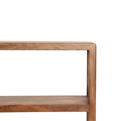Étagère de rangement en bois de mangue Bullnose 3 étagères - 100x38x90 cm