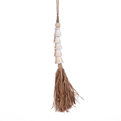 Seashell Tassel Wall Hanging - Natural White Coastal Decor
