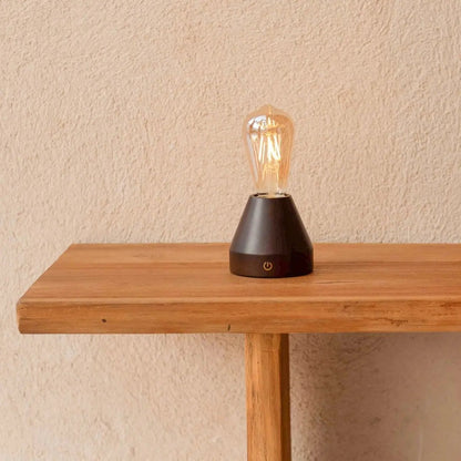 Zavi Dark Brown Rechargeable Table Lamp | LED, Cordless & 80-Hour Battery Life