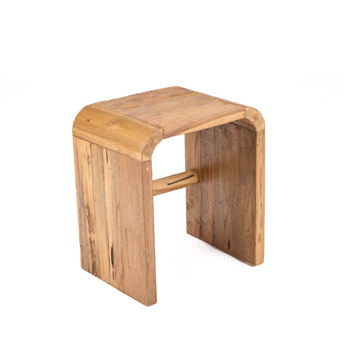 Teak Side Table - Natural Arc Accent Table for Living Room