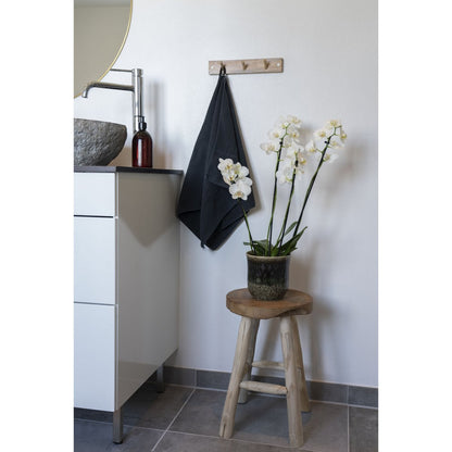 Teak Stool Natural - Badia - Round Accent Table or Seat, 30x45 cm