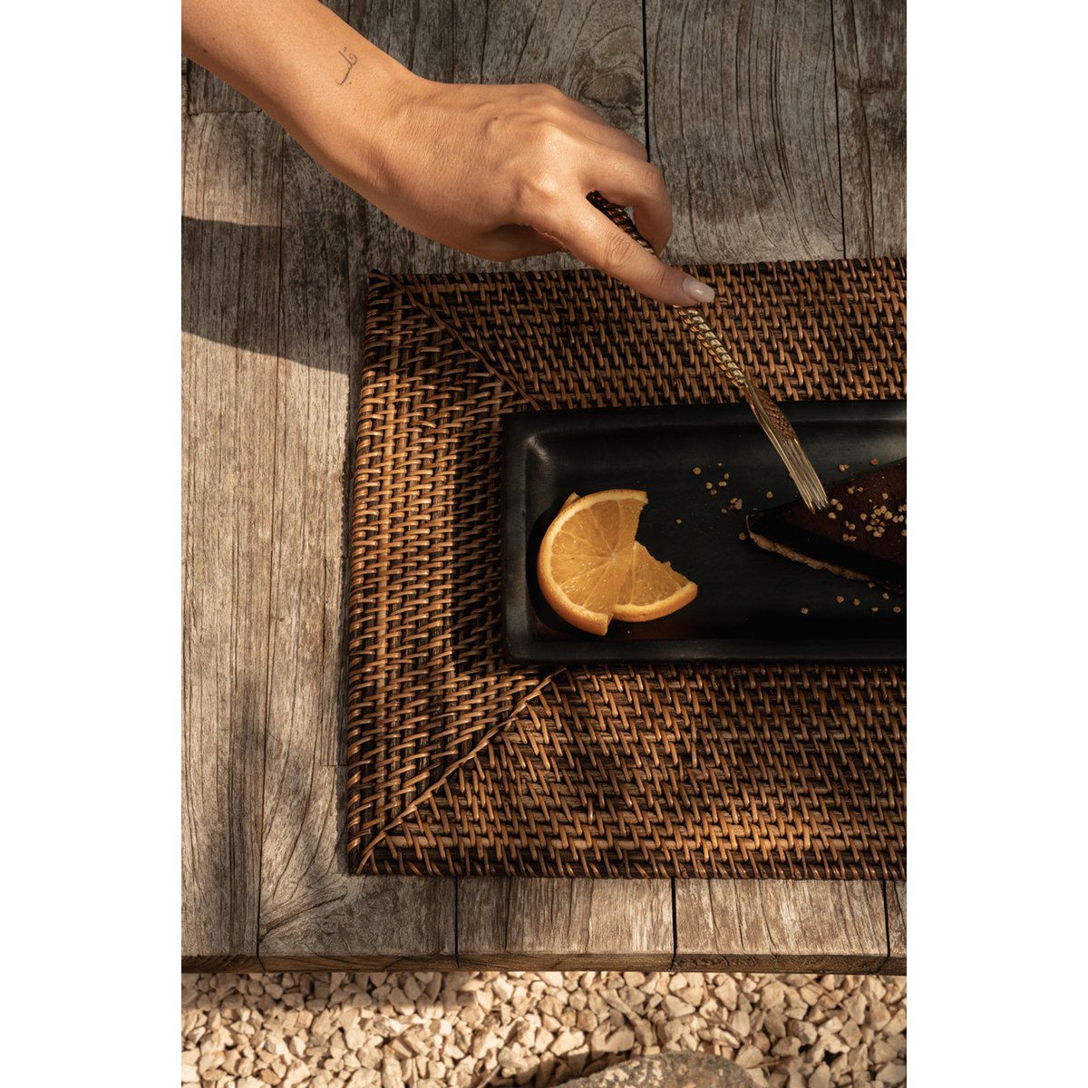The Colonial Rectangular Placemat - Natural Brown