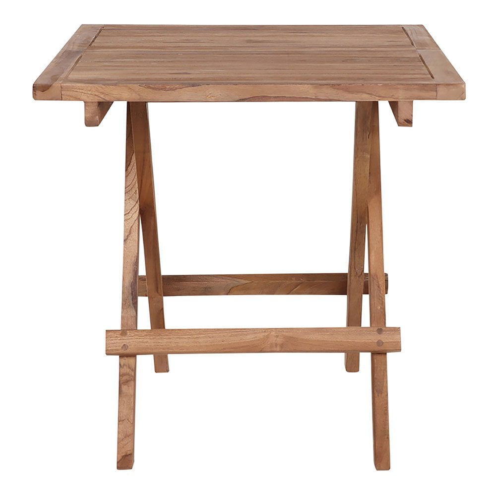 Teak Side Table - Natural Wood Accent Table, 50x50x50 cm