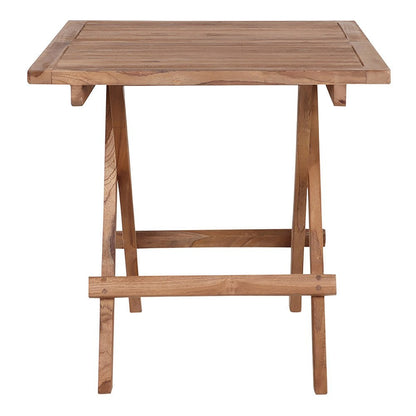 Teak Side Table - Natural Wood Accent Table, 50x50x50 cm