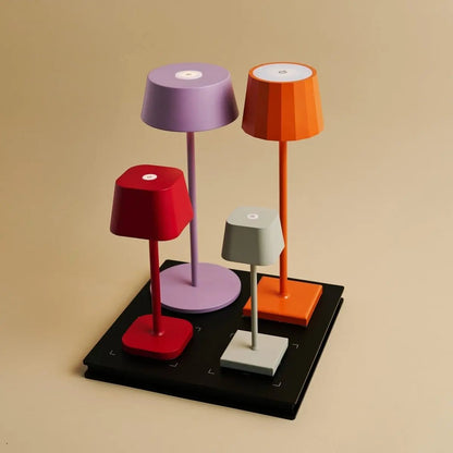 Ensemble Combo Professionnel | 4 x Wouter Koala Brown Lampes de Table Rechargeables & 1 x Station de Recharge Amstel