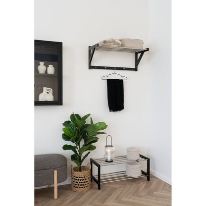 Lucena Lantern - Black, Metal/Glass, 16x16x36 cm