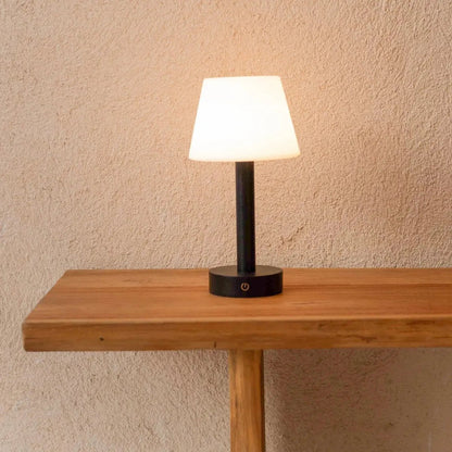 Zoë Black Wooden Rechargeable Table Lamp | Dimmable, USB-C & Up to 80 Hours of Battery Life