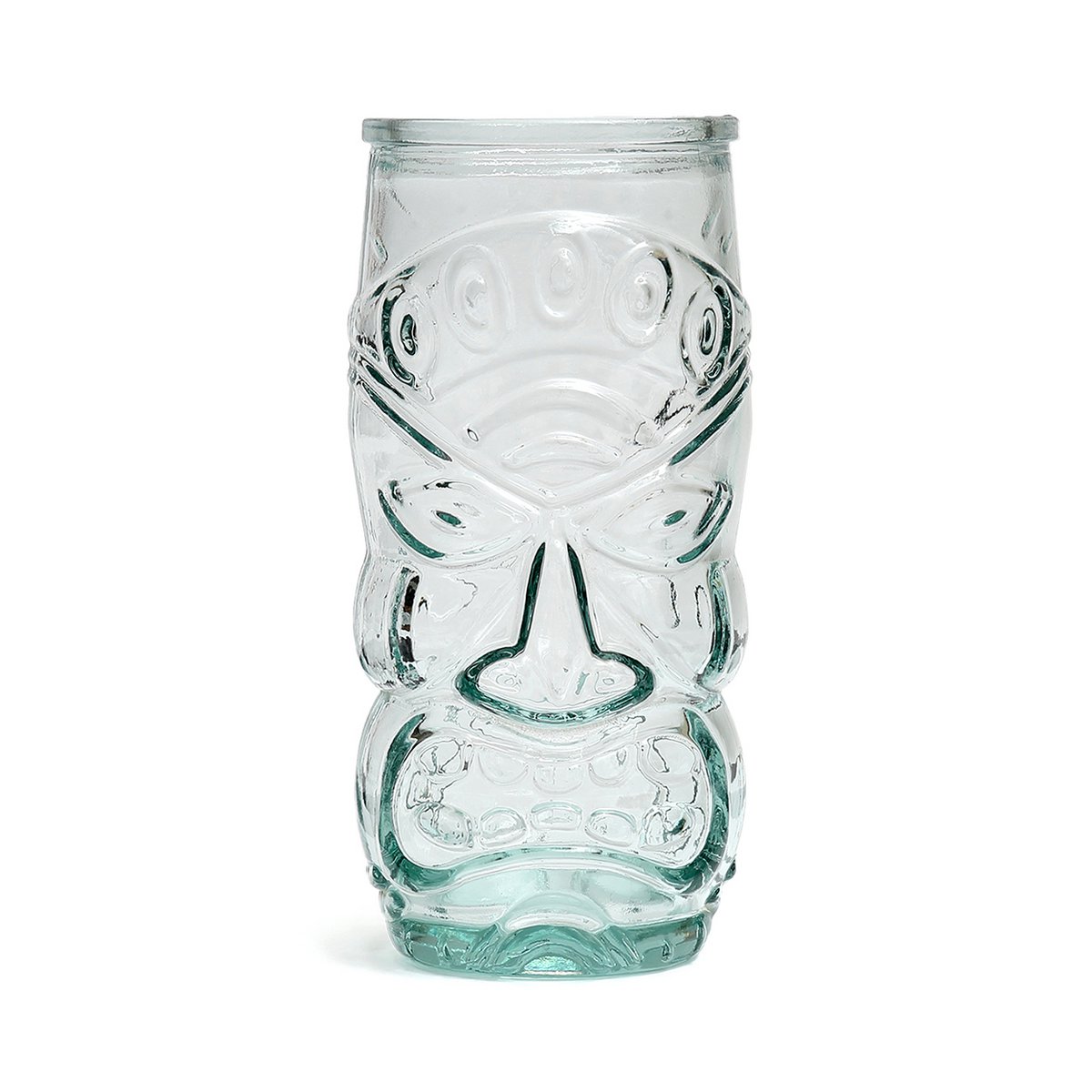 Tiki Drink Glass - Blue Recycled Glass, Island Style