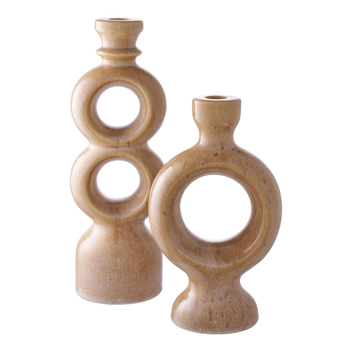 Ceramic Candle Holder - Brown Modern Tea Light Holder, 30cm