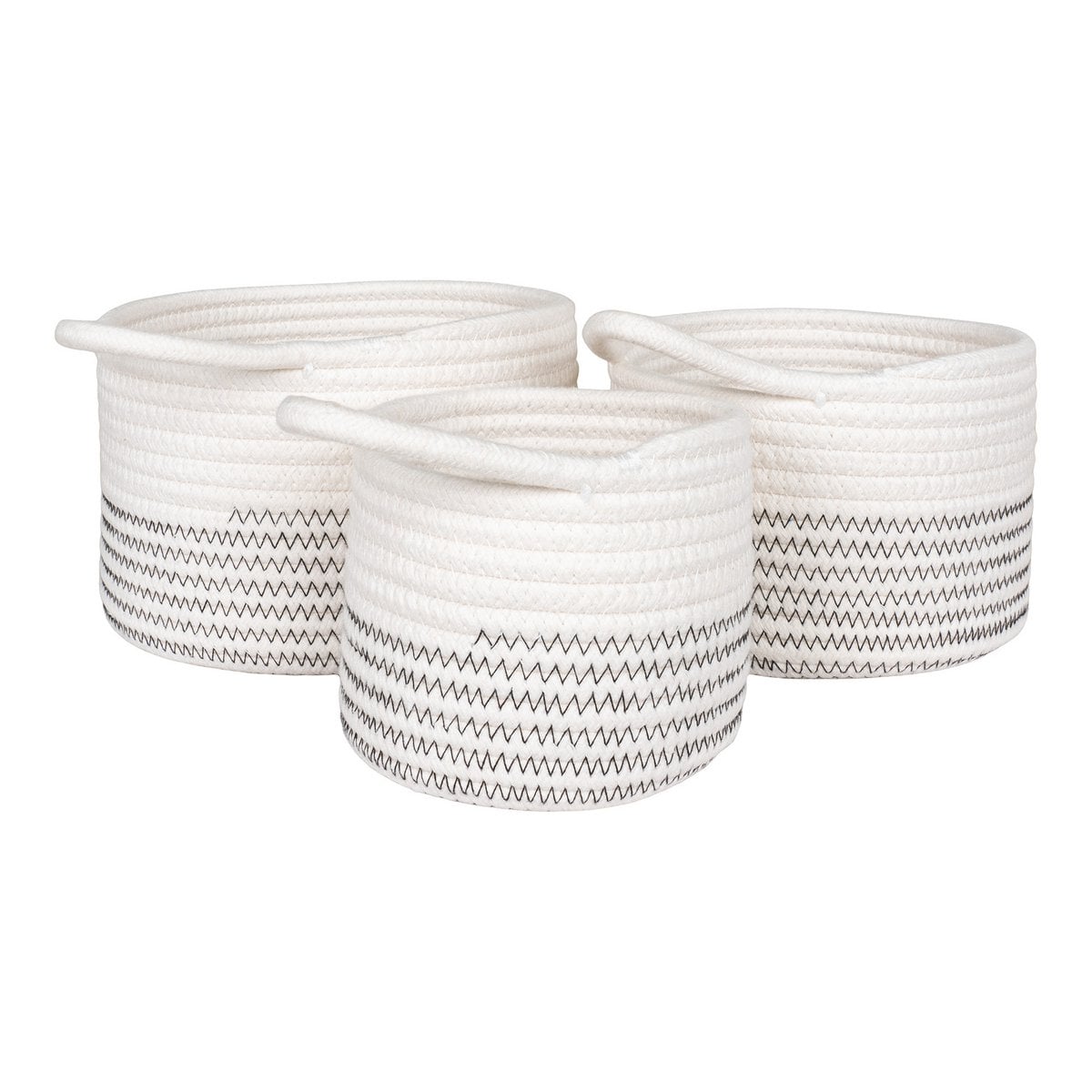 Algar Baskets - Cotton, White/Grey - Set of 3