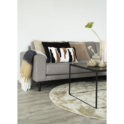 Acrylic Plaid Throw Black White Brown – 170x130 cm