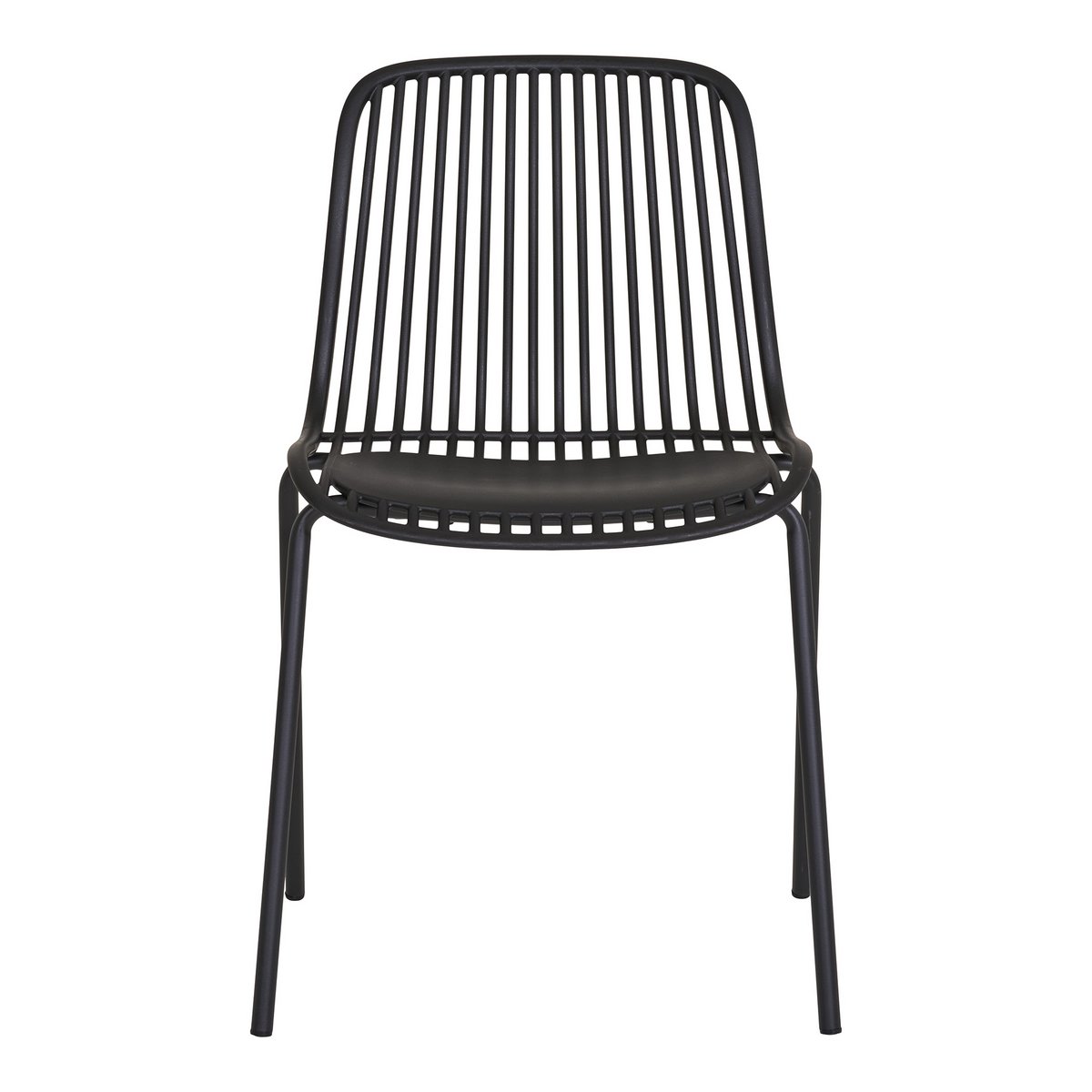 Branson Garden Chair - Black, Stackable, 55x46.5x82 cm - Set of 4