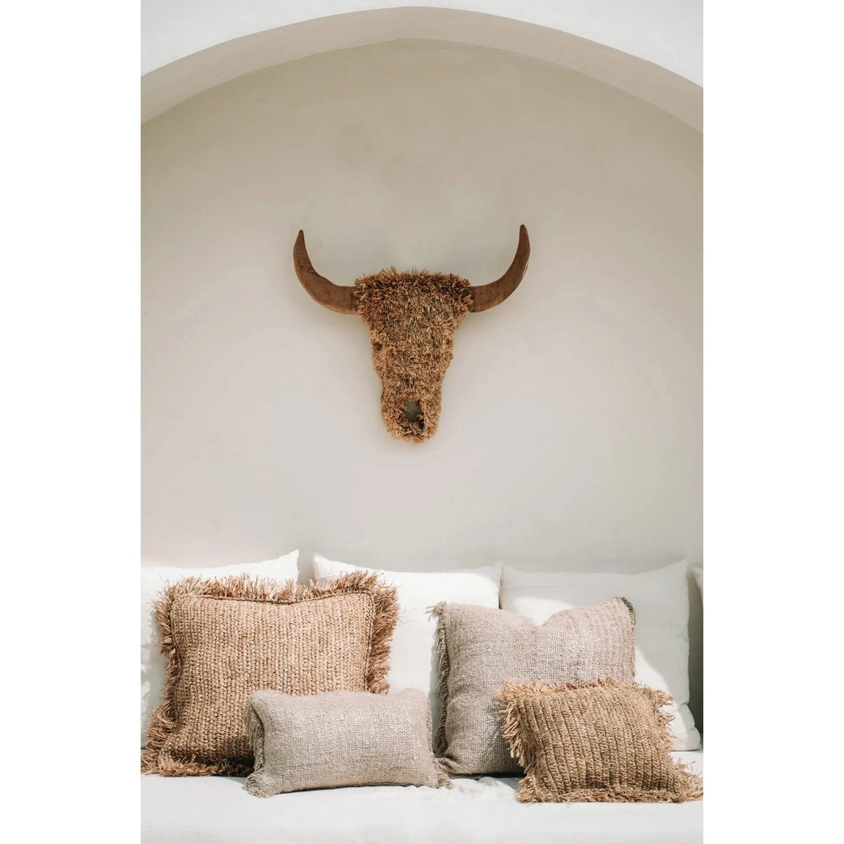 The Raffia Cushion Cover Square - Natural - 40x40