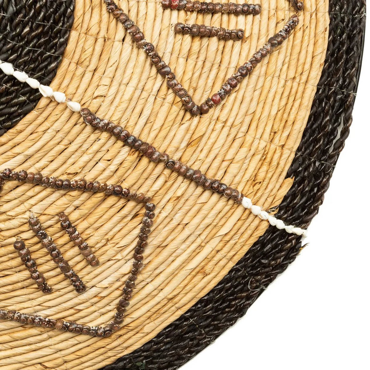 Woven Wall Plate - Handwoven Ethnic Decor with Black Details