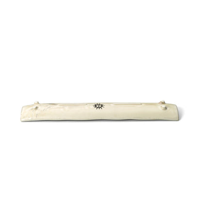 Ceramic Serving Platter - Long White Honey Plate for Sushi