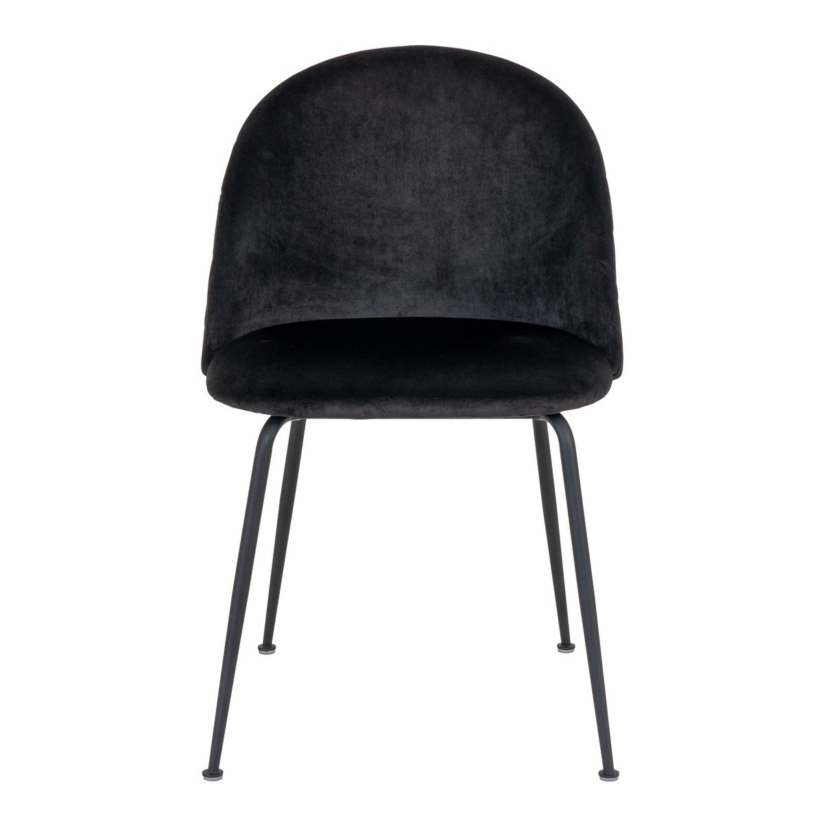 Geneve Dining Chair - Velvet, Steel, Black - Set of 2