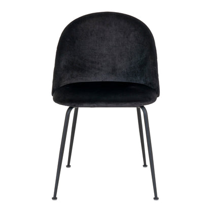 Geneve Dining Chair - Velvet, Steel, Black - Set of 2
