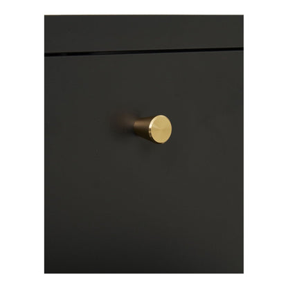 Black Steel Bedside Table - Modern Nightstand with 2 Drawers, 40x40cm
