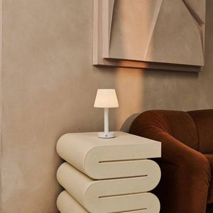 Zoë White Wooden Rechargeable Table Lamp | Dimmable, USB-C & Up to 80 Hours of Battery Life