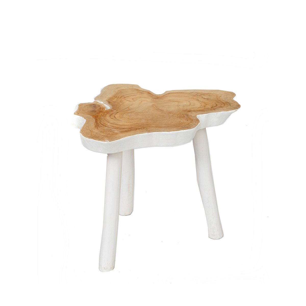 Rattan Side Table - Natural White Organic Accent Table