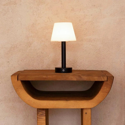 Zoë Black Wooden Rechargeable Table Lamp | Dimmable, USB-C & Up to 80 Hours of Battery Life
