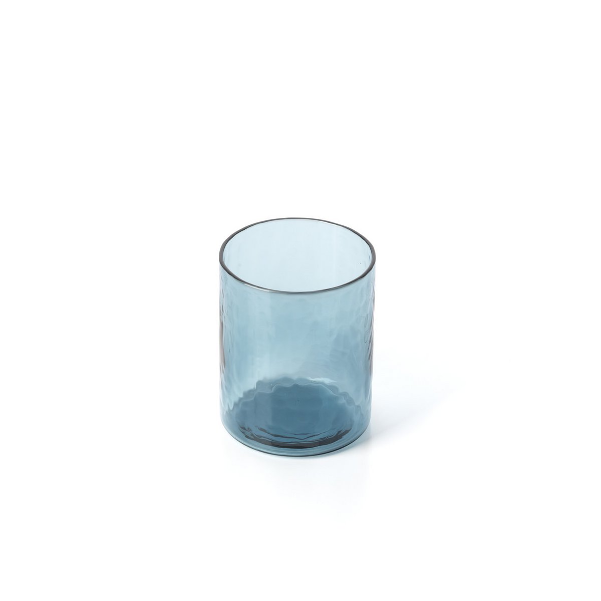 Recycled Glass High Tumbler - Azure Blue Hammered Design