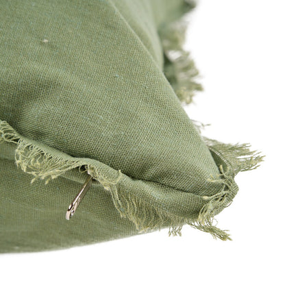 Linen Cushion Cover - Sage Green Square Throw Pillow, 50x50 cm