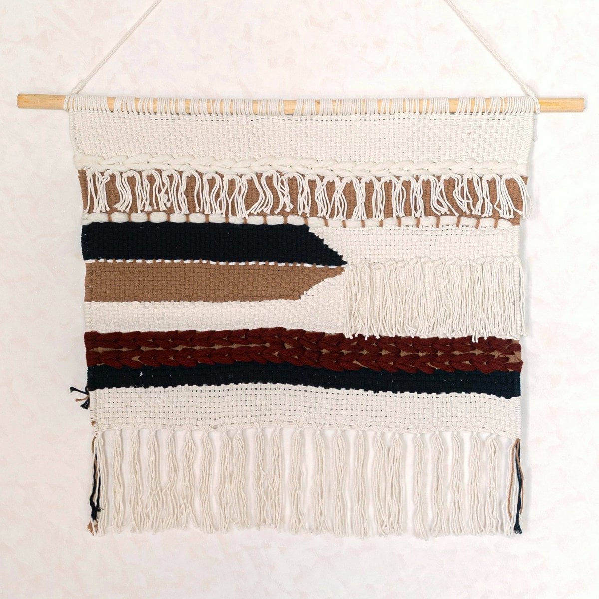 Large Macrame Wall Hanging – Woven Boho Wall Decor – Modern Cotton Wall Hanging Natural Material – Handwoven Wall Decor 120x95 cm UDARA