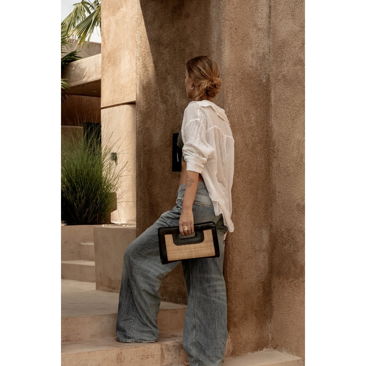 The Riviera Noir Clutch - Natural Black