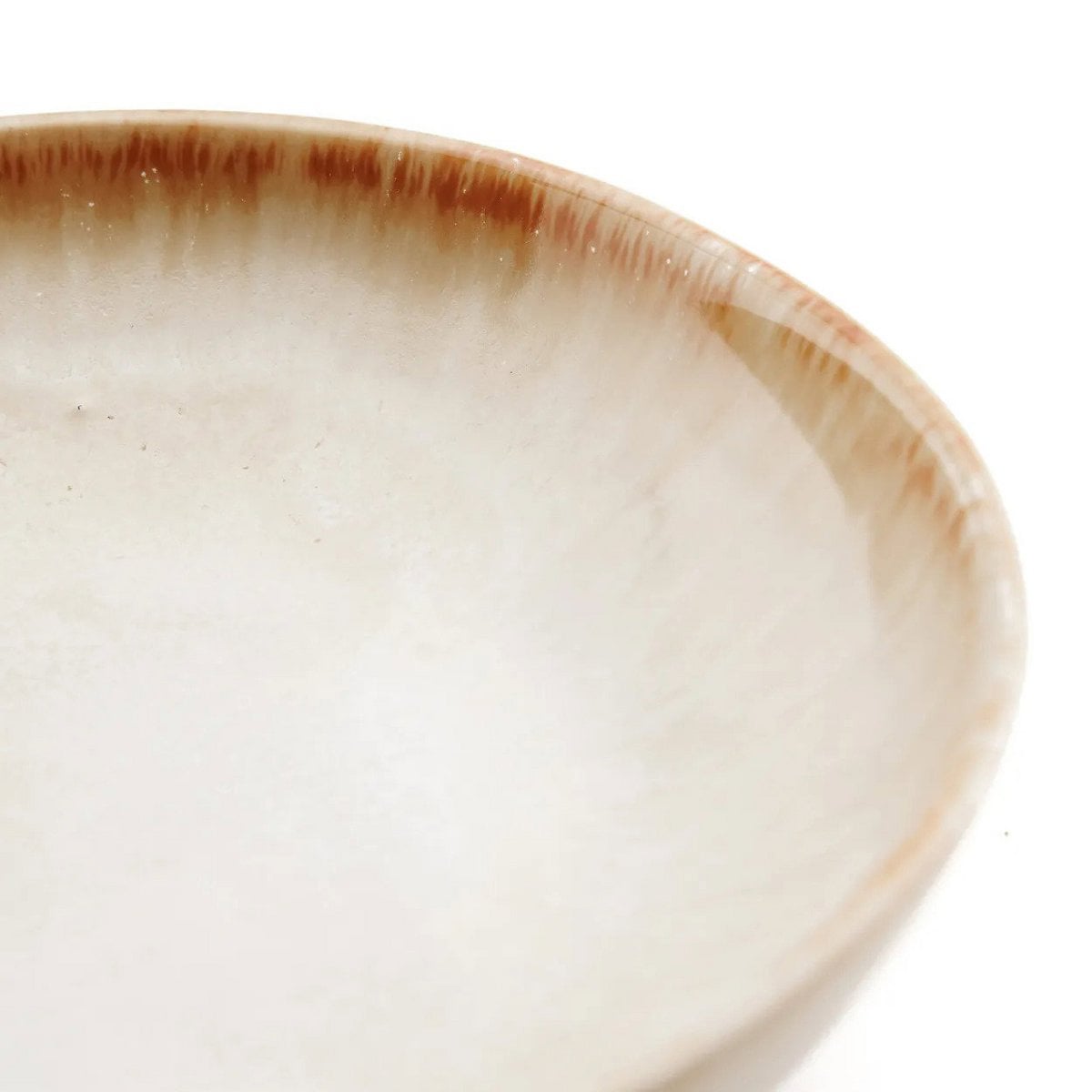 Ceramic Bowl Plate - Small White & Gold Cascais Design
