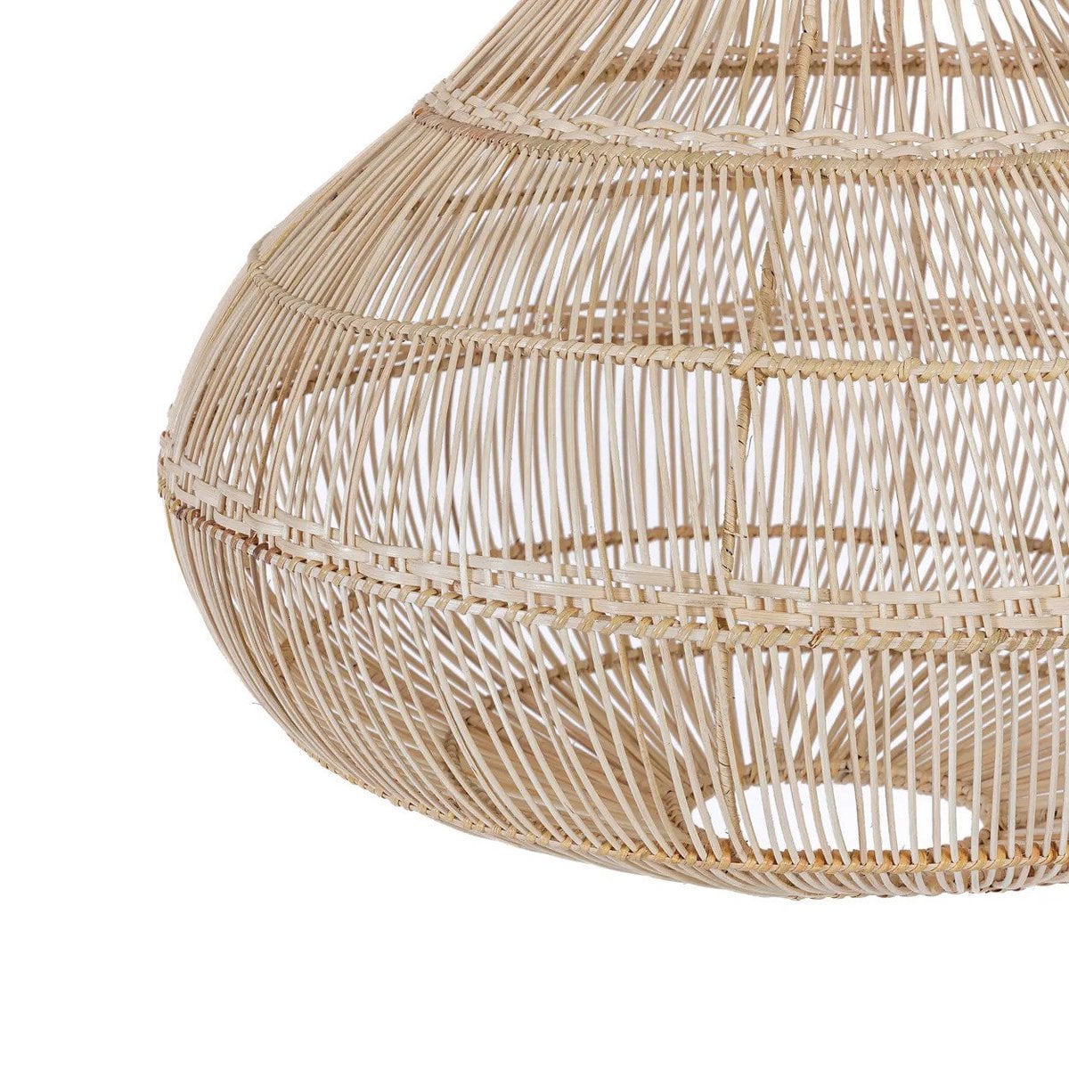 Rattan Pendant Light - Natural Teardrop Shade - Medium