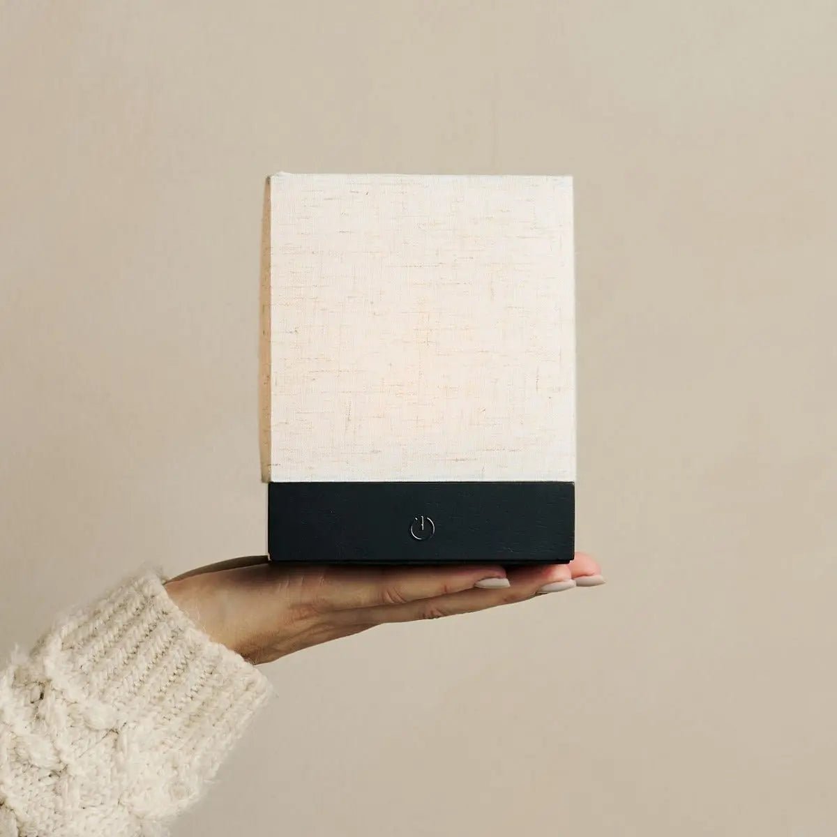 Zano Black Wireless Lamp with Battery | Linen Blend, LED & Three Light Modes