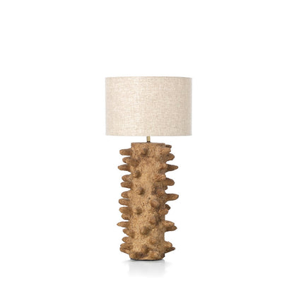 Papier Mache Table Lamp - Mud Finish - Large Spiketacular Design