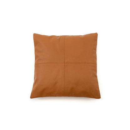 La Funda de Cojín de Cuero de Cuatro Paneles - Camello - 40x40