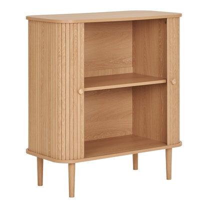 Natural Wood Sideboard - Nikko MDF & Pine Storage Cabinet, 80cm