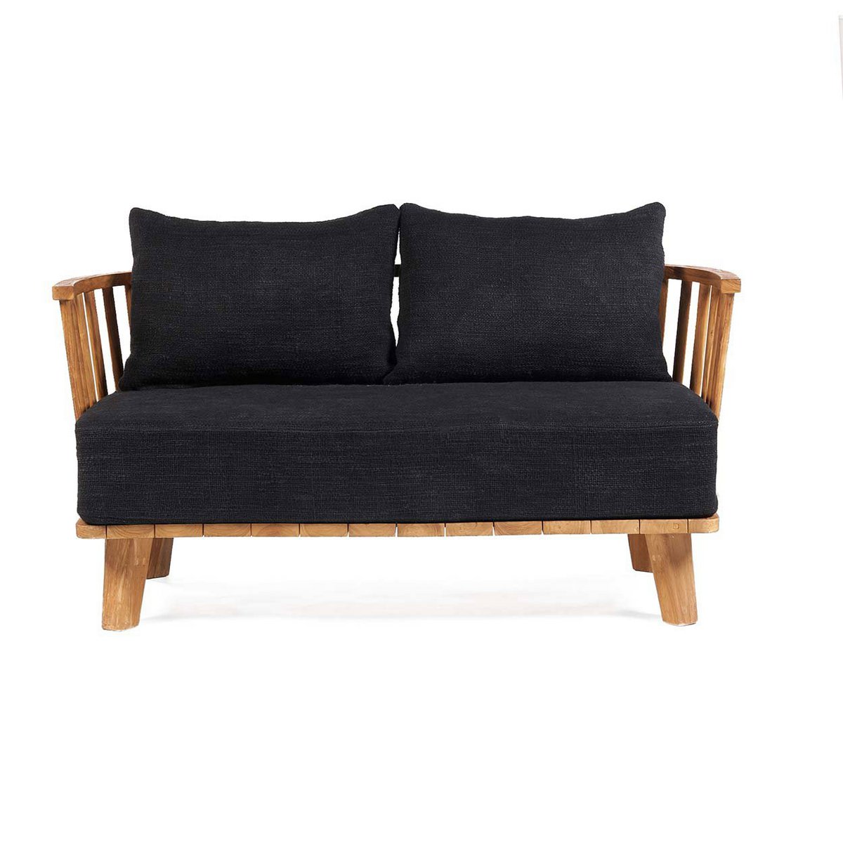 Recycled Teak Two Seater Sofa - Natural Black Finish