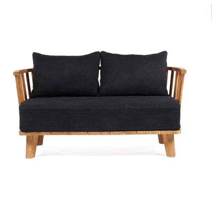 Recycled Teak Two Seater Sofa - Natural Black Finish