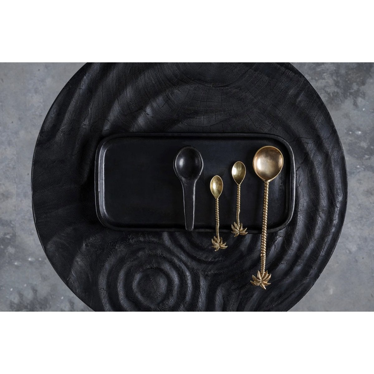 Brass Tea Spoon - Gold Palm Tree Design