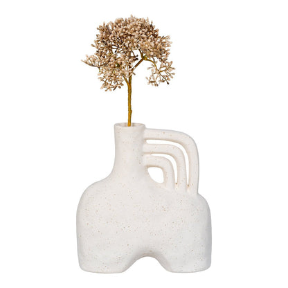 Vase - Vase, ceramic, beige, 18,5x8x19,5 cm