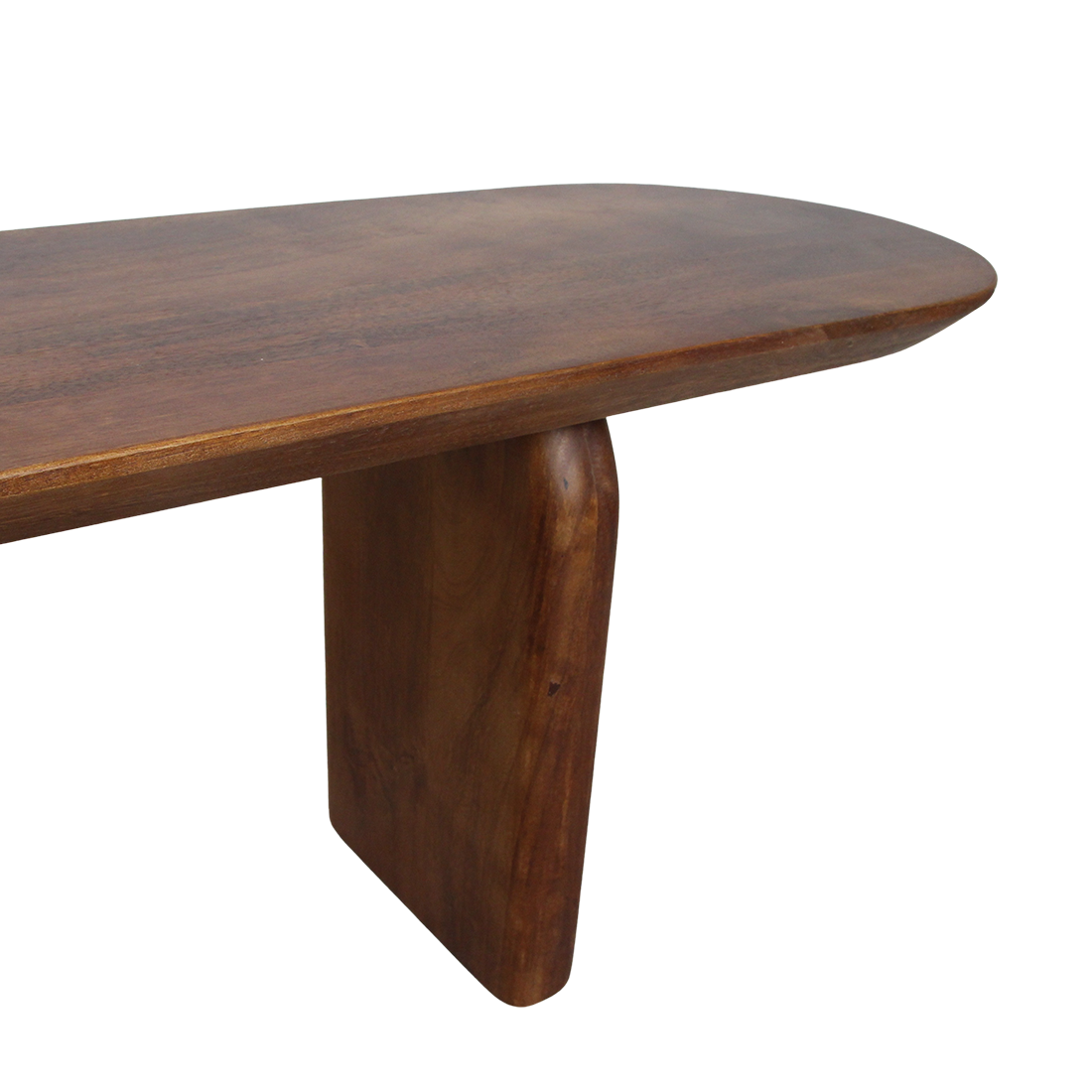 Mango Wood Dining Bench - Brown Bullnose - 180-240cm
